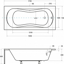Besco Акриловая ванна Aria Plus 170x70 – фотография-5